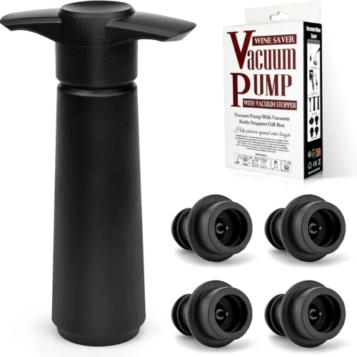 Vīna vakuuma sūknis ar 4 aizbāžņiem